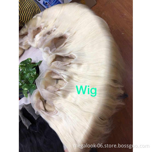 Grade 10A Mink Brazilian Transparent Lace 613 Color Blonde Pre Plucked Deep Wave Lace Frontal Human Hair Wig
